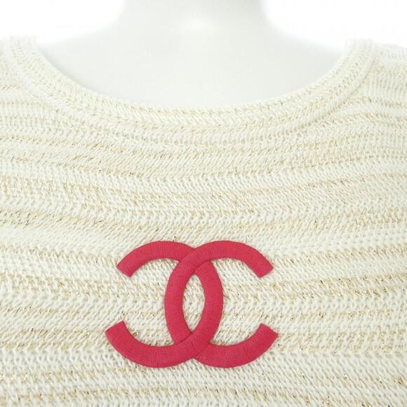 Authentic CHANEL CC Logo Striped Maxi Dress Cashmere 38 - Picture 3 of 8